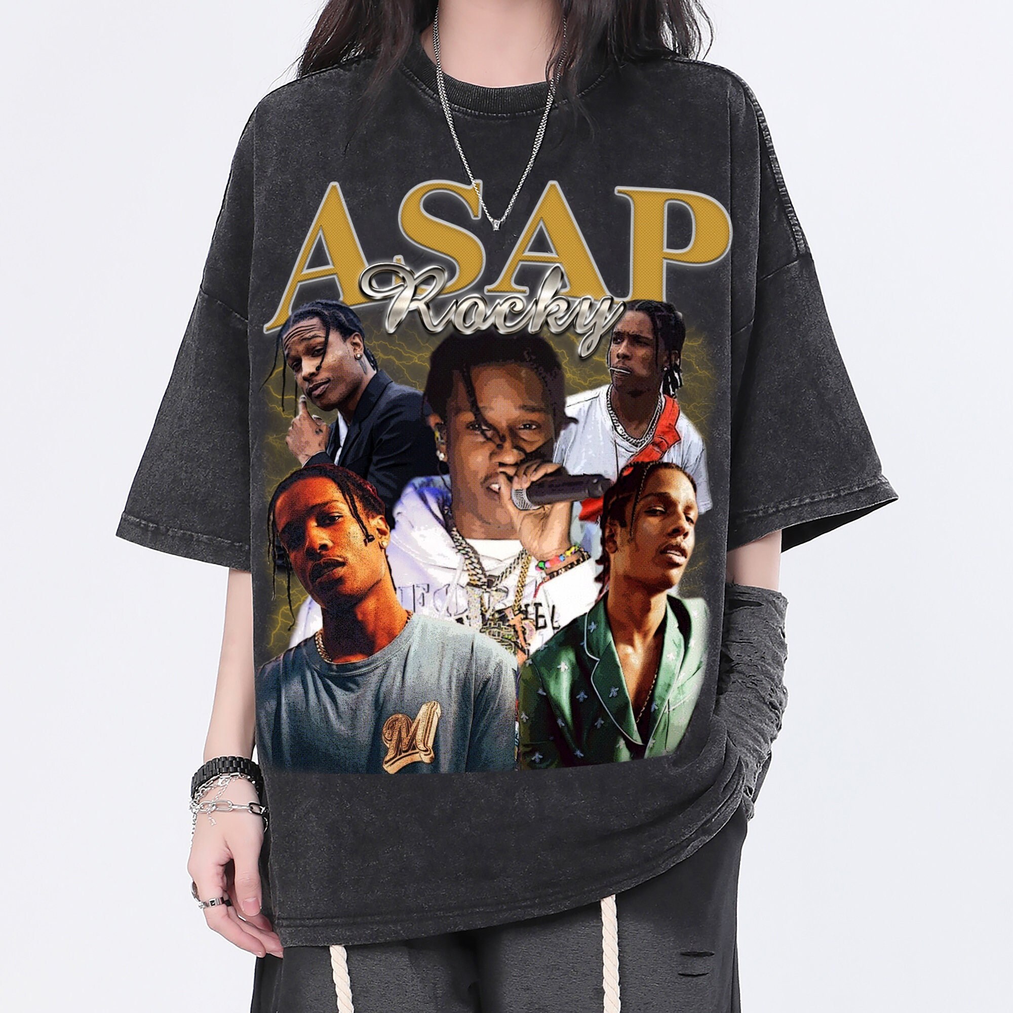 A$AP Rocky ヴィンテージ加工Tシャツ Vol.9 asap