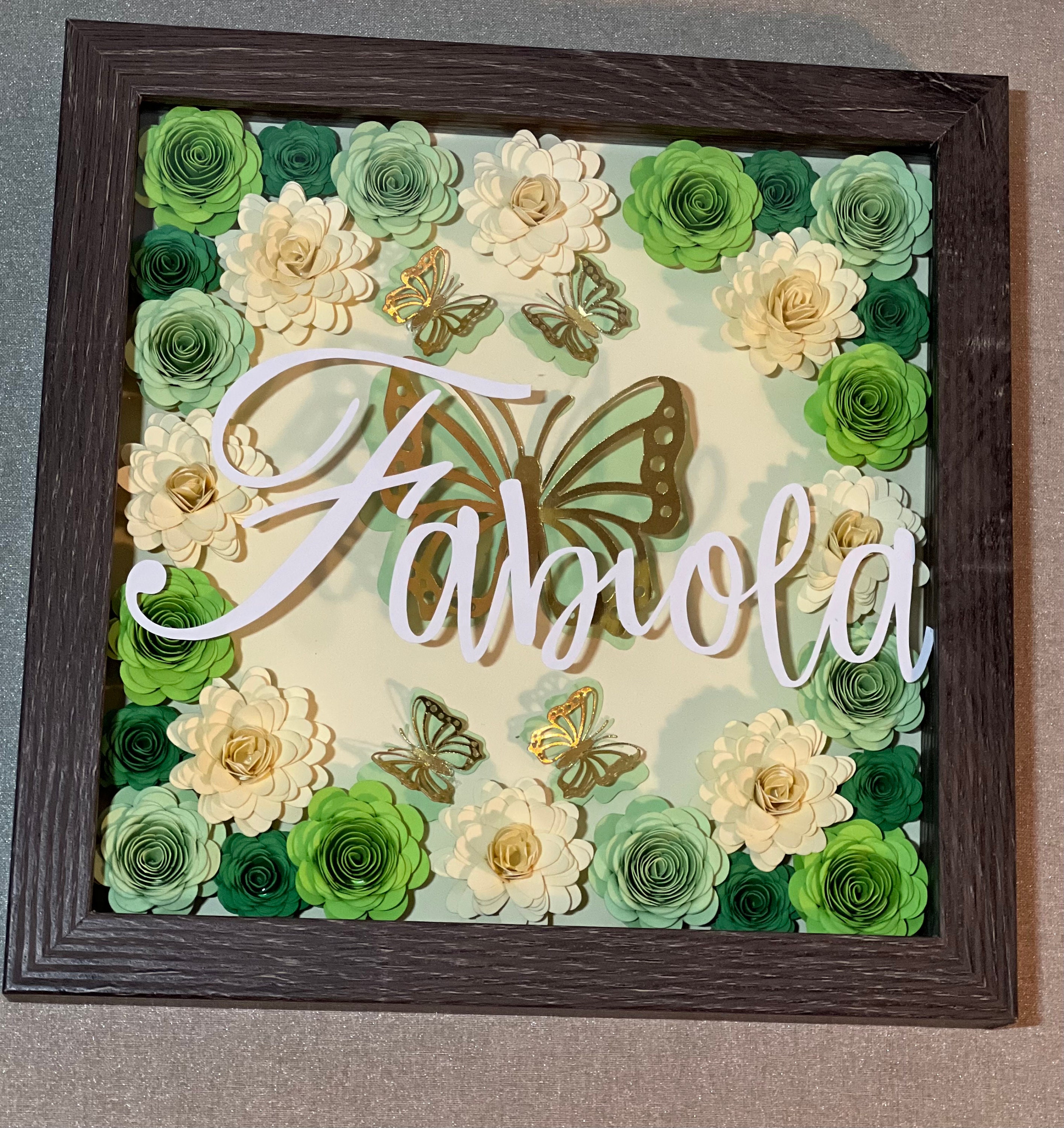 Personalized Paper Flower Shadow Box Etsy