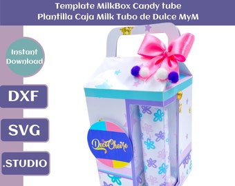 Template Milk Box candy tube