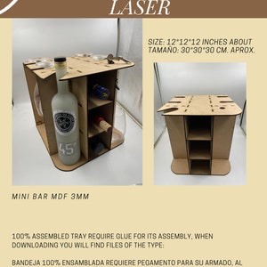 Laser Cut file, Mini Bar