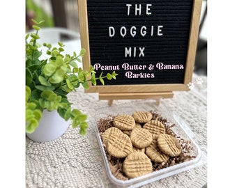 Peanut butter and Banana barkies, Organic Dog Treats, Natural-ingredient Dog Treats, Organic Dog Biscuits, Dessert-Inspired Dog Treats