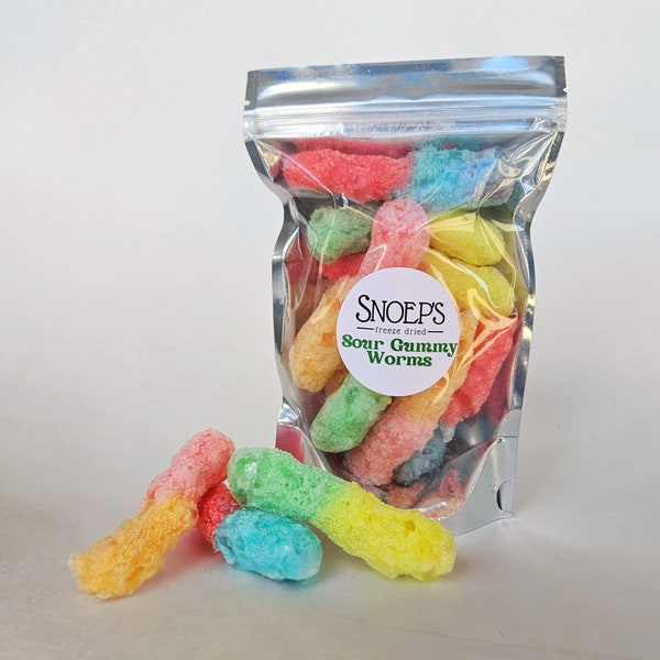 Freeze Dried Sour Gummy Worms | FREE SHIPPING | Freeze Dried Candy | Space Food |