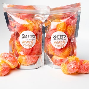 Freeze Dried Peach Ring Gummy Candy | FREE SHIPPING | Gummy Peaches  | Freeze Dried Candy | Space Food | Gluten Free |