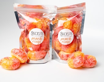Freeze Dried Peach Ring Gummy Candy | FREE SHIPPING | Gummy Peaches  | Freeze Dried Candy | Space Food | Gluten Free |