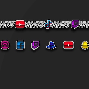 Social Media Overlay Photoshop PSD | Streaming, Video Creation, Promoting | Twitch, Youtube, Kick, TikTok, Mixer | CustomEditable Overlay