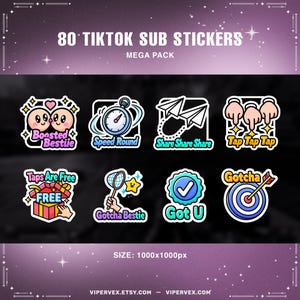 A close-up shot of the "Support Me," "Let's Go," and "Boosted Bestie" stickers, highlighting their clear text and friendly designs