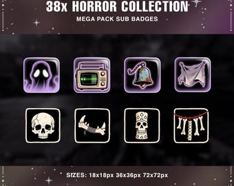 Horror Twitch Sub Abzeichen Paket | Gothic Dark Fantasy Abo Buttons (Digitaler Download)