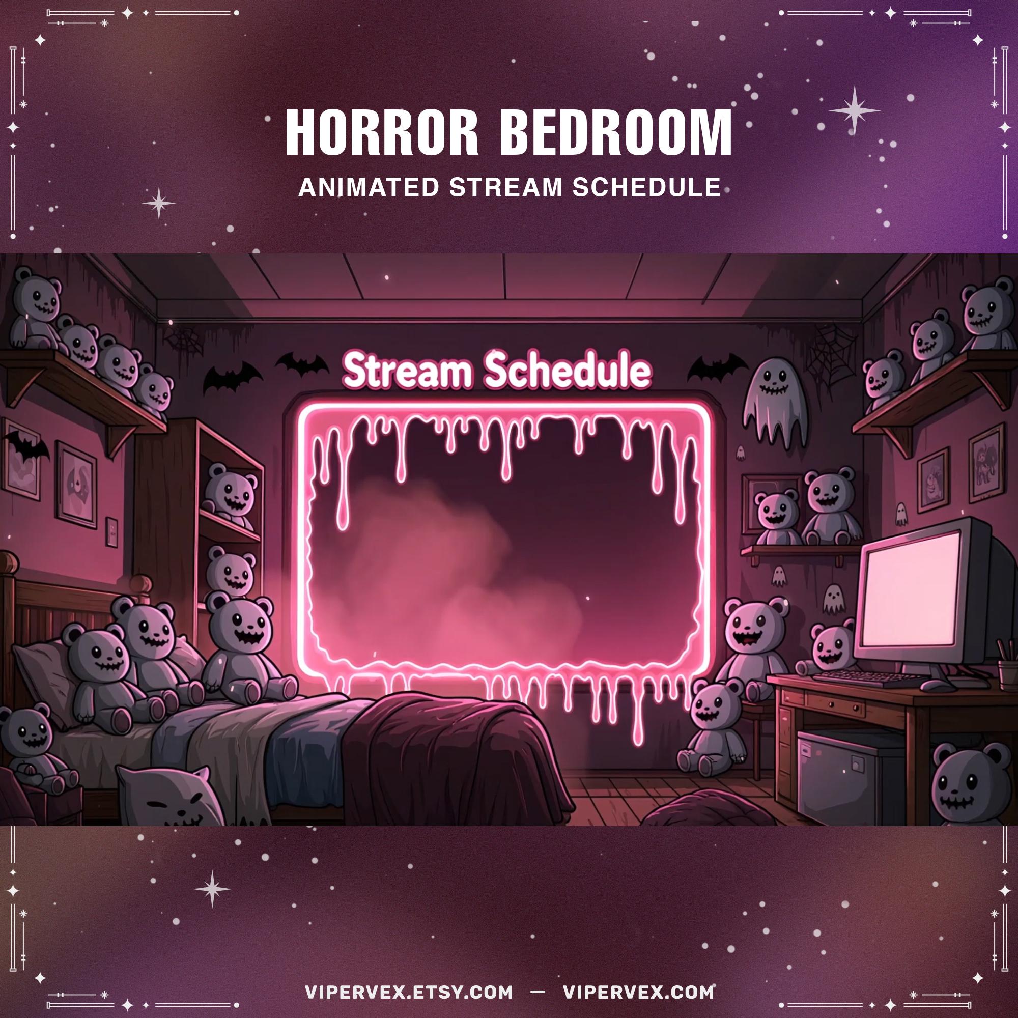 Horror Stream Layout Horror Stream Schedule | Animated Spooky Twitch Scene MP4 for OBS ...