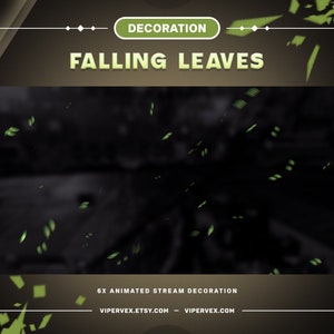 Falling Leaves Animated Stream Decoration: Cozy Vtuber Twitch Screens