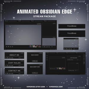 Black and White Twitch Overlay Animated, Twitch Overlay Cozy, Twitch Chat Box, Lofi Twitch Overlay, Banners, Alerts, Panels, Twitch Screens