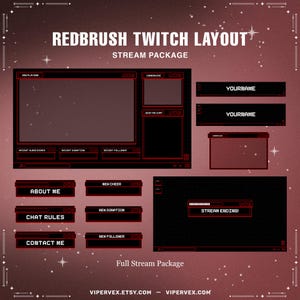 Black and Red Twitch Overlay Stream, Dark Twitch Overlay, Black Twitch Overlay, Twitch Overlay Animated, Twitch Screen, Twitch Panels