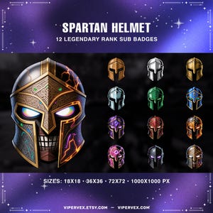 Spartan Helm Twitch Sub Abzeichen | warrior Gaming Loyalty Icons 12 Tier Set