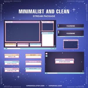 Animated Purple Stream Overlay Package, Lofi Aesthetic Stream Package, Stream Setup, Kawaii Twitch Overlay, Streamer Pack, Cute Overlays