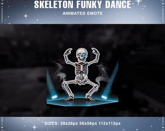 Funky Dancing Skeleton Animated Emote: Halloween Twitch Stream (Digital Download)