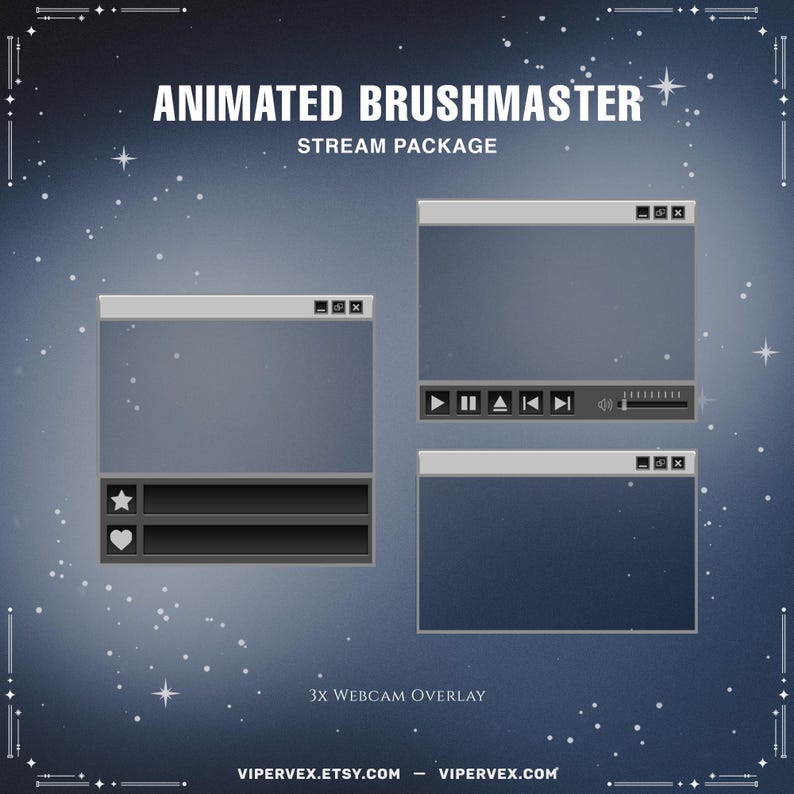 Left Overlay Animated Brushmaster Stream Overlay Package: Twitch Screens, Alerts ...