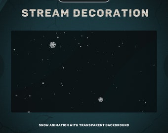 Fallender Schnee Animierte Stream Overlay | Twitch Animierte Winter Overlays | Animierter Weihnachts-Schneeflocken-Loop | Winter Schnee Overlays