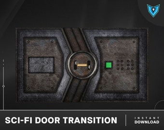 Transición de ciencia ficción con efecto de puerta para Twitch (descarga digital de Webm)