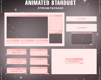 Pink Peach Animated Twitch Overlay: Cozy Lofi Stream Layout