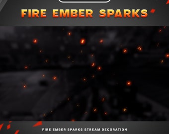 Feuer Ember Sparks Stream Dekoration, Vtuber Streamer Szenen Dekoration, Animierte Stream Dekor, Animierte Stream Dekorationen Orange