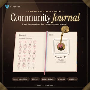 Twitch Loyalty Widget, Animated 3D Viewer Journal Stream Overlay, Chat Streak Stamps, OBS StreamElements