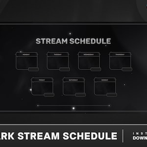 Black Twitch Stream Schedule Screen, Stream Schedule Vtuber, Cute Stream Schedule, Stream Schedule Twitch, Weekly Stream Schedule