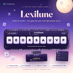 Streamelements Guess the Word Widget Twitch Chat Game Overlay Interactive Stream Tool