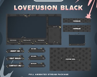 Animated Cozy Black Twitch Overlay: Lofi Stream Package (Digital Download)