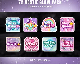 Pack de emoticonos de mejores amigas: 72 stickers adorables de TikTok y emoticonos de Discord (PNG)