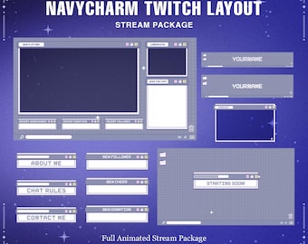 Animated Stream Overlay Package Cozy Vtuber, Overlays, Alerts, Screens, Panels, Chatbox, WebCam Overlay, Banners