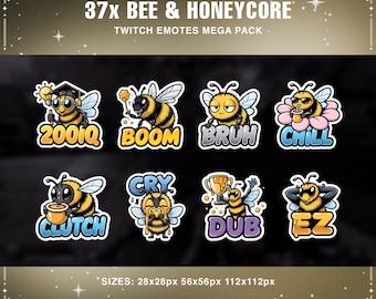 Emote Twitch Bee & Honeycore: pacchetto Emoji Cottagecore (download digitale)