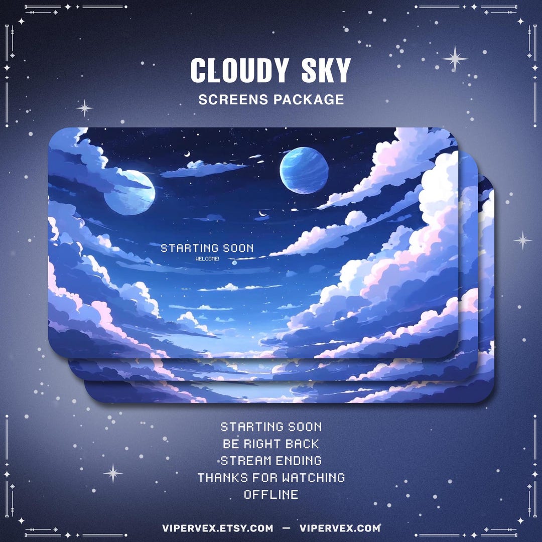 Cozy Animated Twitch Screens: Cloudy Sky Lofi Layout (MP4) - Etsy