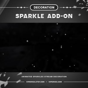 Animated Sparkle Stream Add-On, Stream Decoration, Glowing White Sparkles Twitch Overlay, Stream Setup, Overlay, Custom Vtuber Background