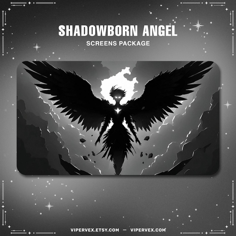 Dark Angel Stream Screens: Gothic Twitch Overlay Pack (animated) - Etsy