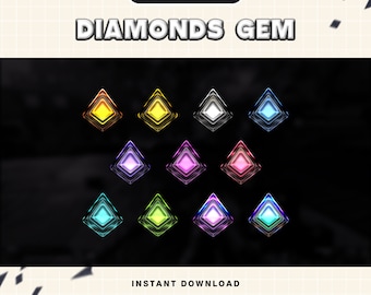 Kawaii Gem Twitch Bit Badges: Stream Cheer Badges (download digitale)