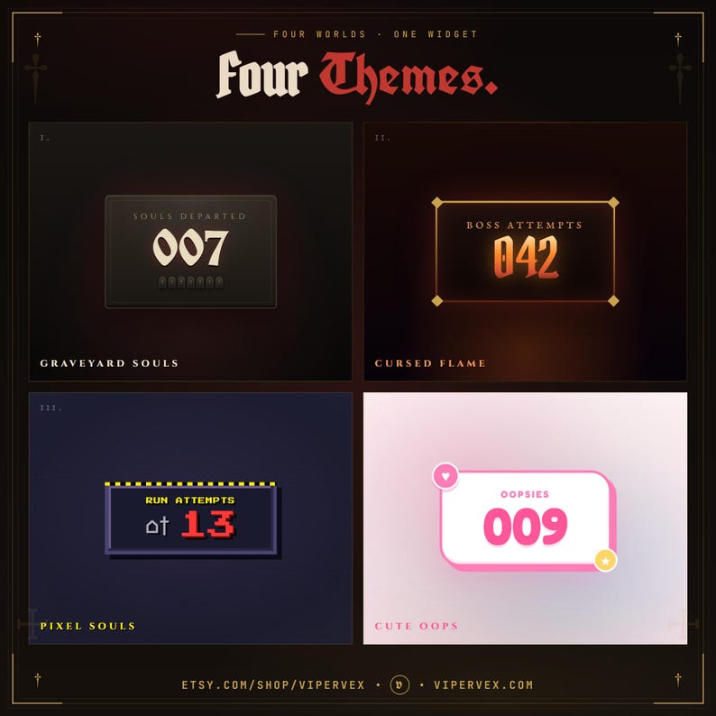 Witch Death Counter Widget OBS Stream Overlay Streamelements Animated ...