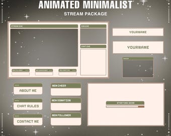 Animiertes Cozy Cafe Twitch Overlay Paket: Streame Bildschirme, Warnungen, Panels