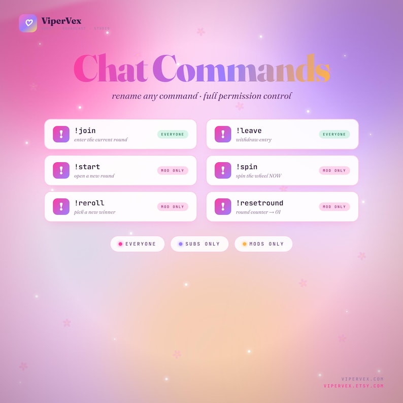 Chat roulette overlay widget for twitch streamers designed to improve viewer interaction, enable giveaway systems, and create engaging live content. Works with OBS, Streamlabs, and StreamElements for seamless integration into streaming workflows.
