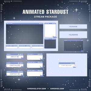 Sobreposição de pacote de fluxo celestial azul, sobreposição de Twitch aconchegante, sobreposição de fluxo Lofi, estética Lofi, sobreposições de fluxo animadas