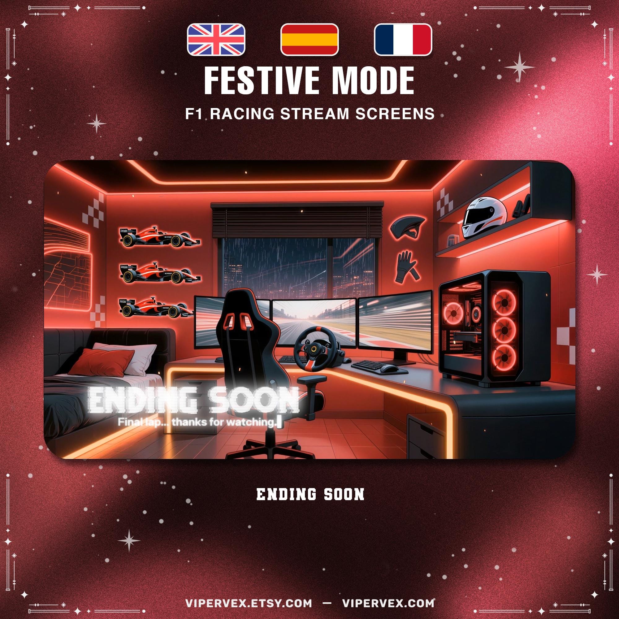 F1 Racing Twitch Stream Screens | Animated Gaming Room Overlay ...