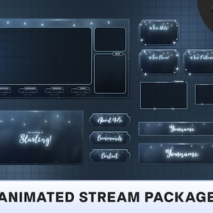 Cozy Celestial Animated Twitch Stream Paket: Overlays, Alarme, Banner