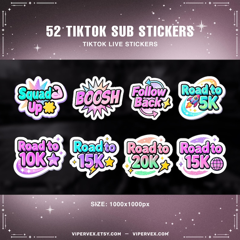 Tiktok Live Sub Stickers, Bestie Emotes (digital Download) - Etsy