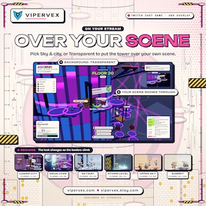 3D Twitch Chat Game, Viewers Climb a 100 Floor Tower Together, OBS StreamElements Widget