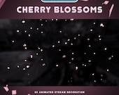 Animated Cherry Blossom Stream Decoration, Vtuber Overlay (Digital Download)