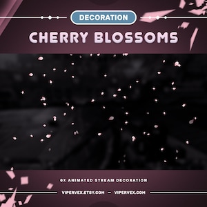 Animated Cherry Blossom Stream Add-On, Stream Decoration, Calming Cute Aesthetic, Custom Vtuber Background, Vtuber Stream Decoration