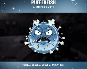 Emote animado de Twitch de pez globo: Emoji GIF kawaii (descarga digital)