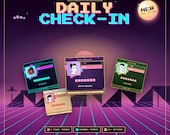 Retro Pixel Twitch Check In Counter Widget Streamer Overlay Channel Points Daily Streak OBS