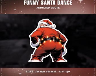 Lustiger Santa Tanz Animierte Emote: Weihnachten Stream GIF (Digitaler Download)