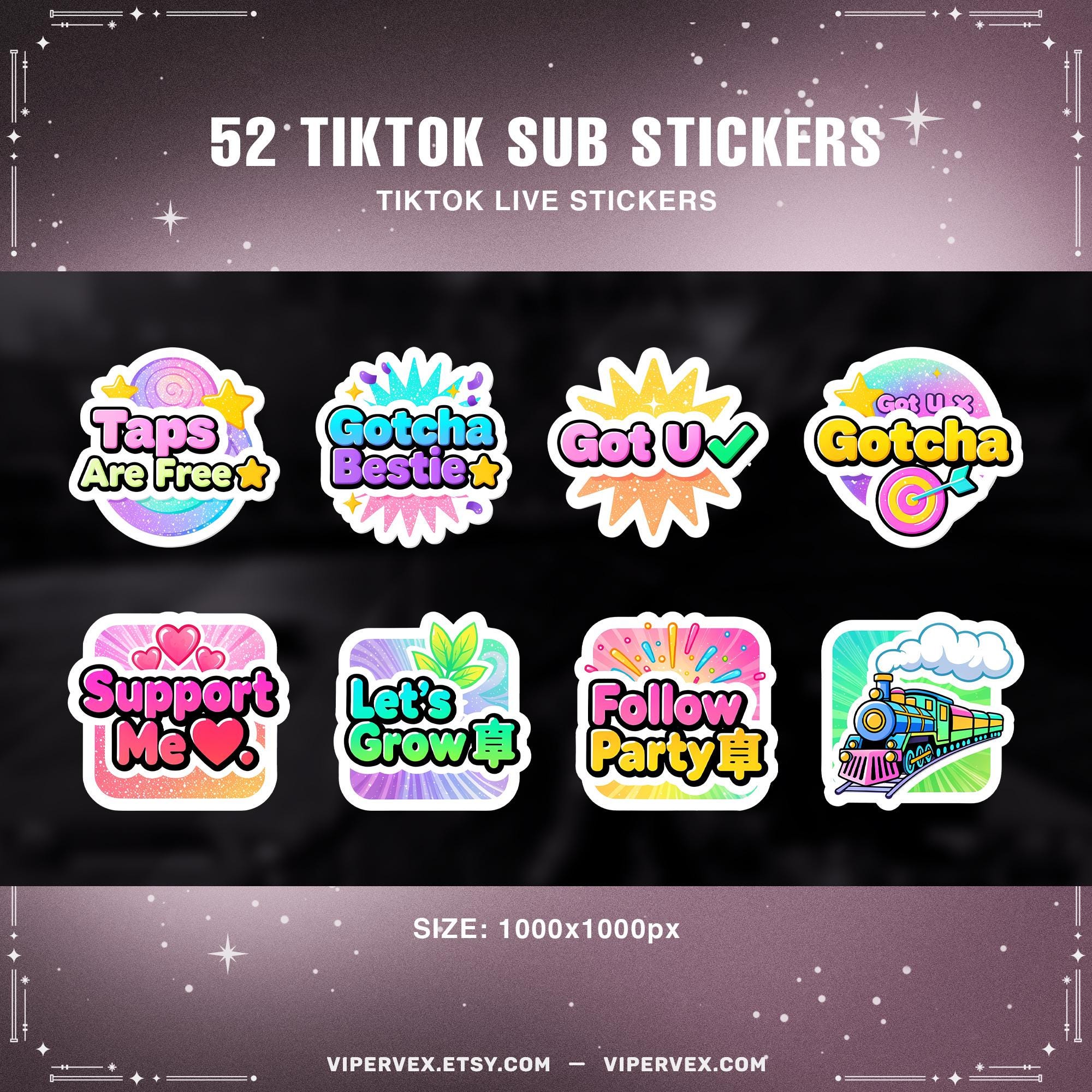Tiktok live subscriber stickers - Etsy 日本