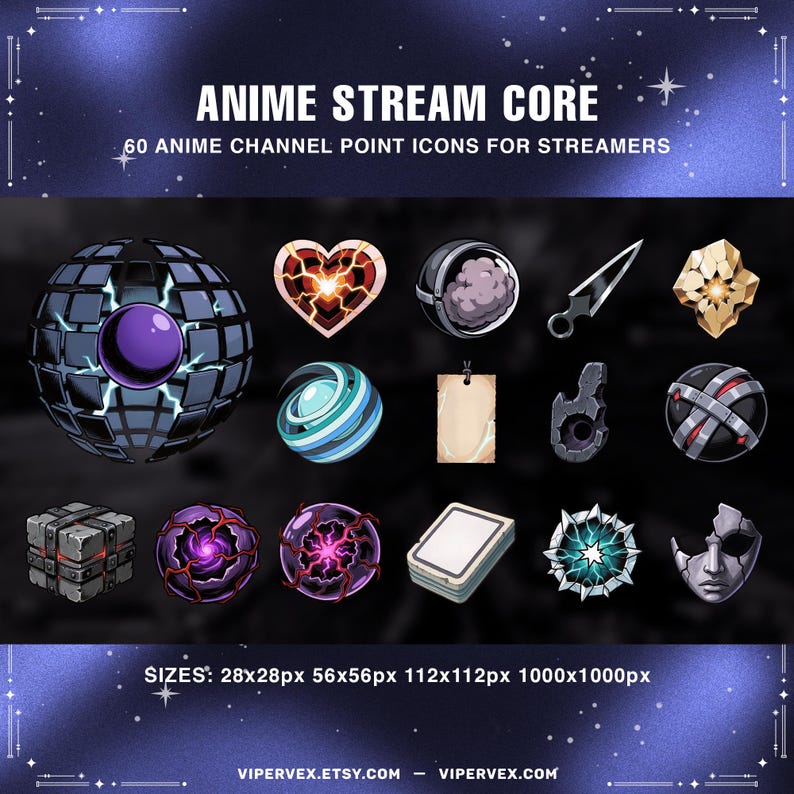 Twitch Channel Points Anime Icons Pack | Custom Stream Rewards Graphics ...