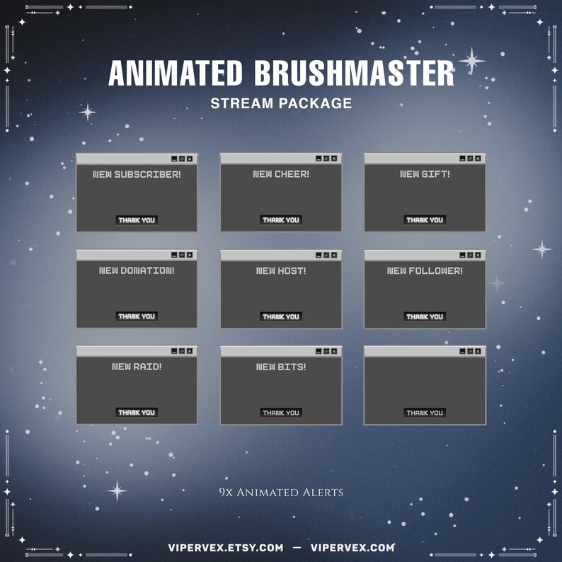 Streaming Loading Animated Brushmaster Stream Overlay Package: Twitch Screens, Alerts ...
